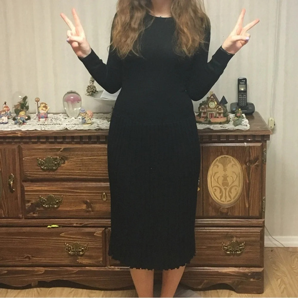 Bodycon knit black dress - Picture 4 of 8